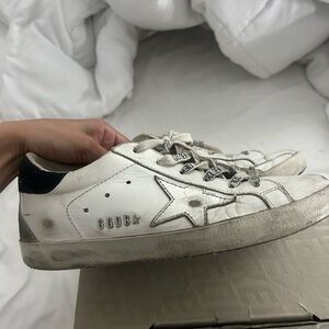 Golden Goose White Sneakers with Black Accents